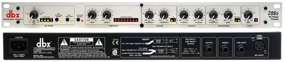 Фото DBX 286S микрофонный процессор: компрессор, де-эссер с регулируемой частотой, энхансер НЧ и ВЧ и экспандер