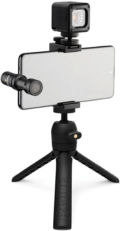 Фото Комплект RODE Vlogger Kit USB-C BLUE с голубой меховой ветрозащитой