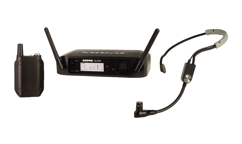 Фото SHURE GLXD14E/SM35 цифровая радиосистема с головным микрофоном SM35, 2.4 GHz