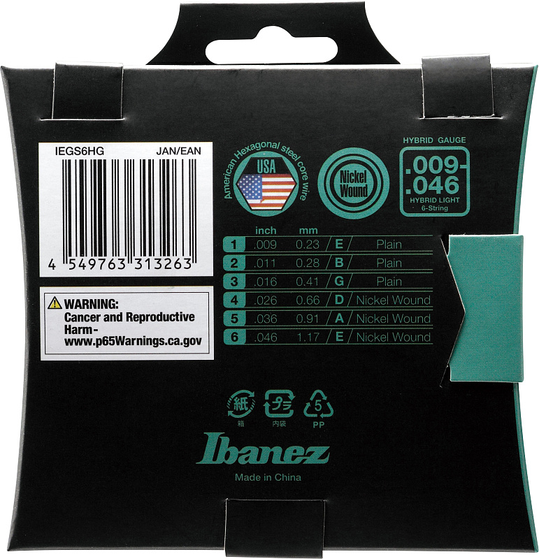 Фото Струны для электрогитары IBANEZ IEGS6HG