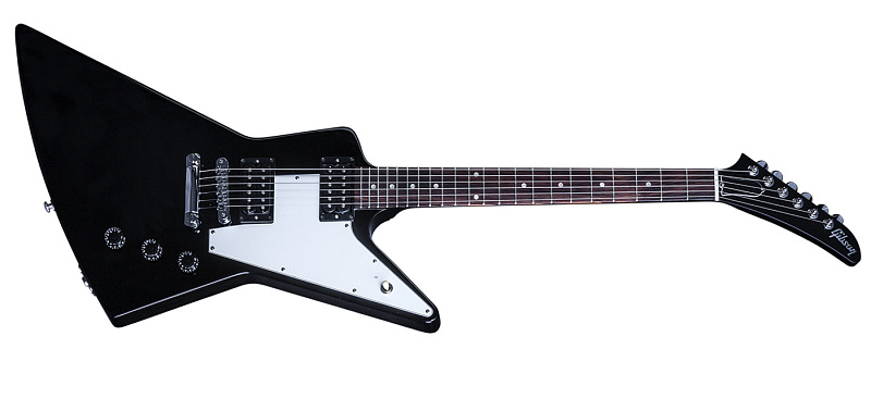 Фото GIBSON Explorer 2016 T Ebony электрогитара, цвет - черный, фурнитура - хром