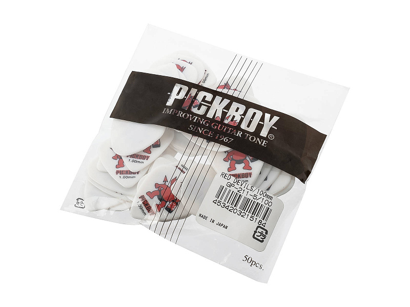 Фото Медиаторы Pickboy GP-211-5/100 Celltex Red Devil 50шт, толщина 1.0мм