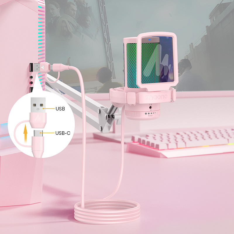 Фото Микрофон Maono DGM20S (pink)