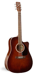 Art & Lutherie CW CEDAR ANTIQUE BURST QI+Кейс  электроакустическая гитара Dreadnought, цвет - санбёр