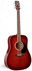 Art & Lutherie SPRUCE BURGUNDY QI+Кейс  электроакустическая гитара Dreadnought, цвет - красный