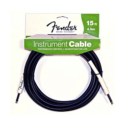 FENDER PERFORMANCE SERIES INSTRUMENT CABLE 15' BLACK инструментальный кабель 4,5 метра