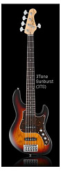 FGN J-Standard Mighty Jazz JMJ5-R 3TS  5-струнный бас, цвет - санбёрст